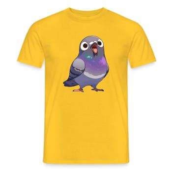 Pigeons Pigeon - T-shirt homme - jaune - Devant - AI Model Male 178 dark (178cm)