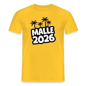 Malle 2026 - Men's T-Shirt - yellow - Front - AI Model Male 178 dark (178cm)