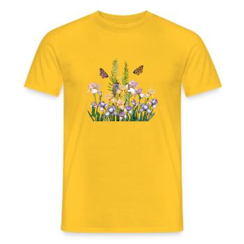 Im Garten der Schmetterlinge  - Männer T-Shirt - Gelb - Vorne - AI Model Male 178 dark (178cm)