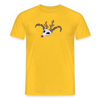 Reindeer Skull - Men's T-Shirt - yellow - Front - AI Model Male 178 dark (178cm)