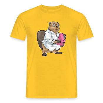 Bureau des dossiers du secrétaire Beaver - T-shirt homme - jaune - Devant - AI Model Male 178 dark (178cm)