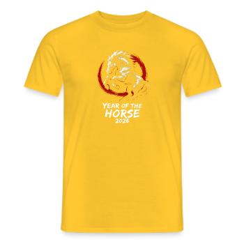 Jahr des Pferdes 2026 Chinesisches Neujahr - Männer T-Shirt - Gelb - Vorne - AI Model Male 178 dark (178cm)