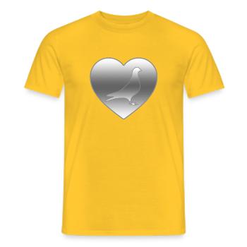 Tauben - Männer T-Shirt - Gelb - Vorne - AI Model Male 178 dark (178cm)