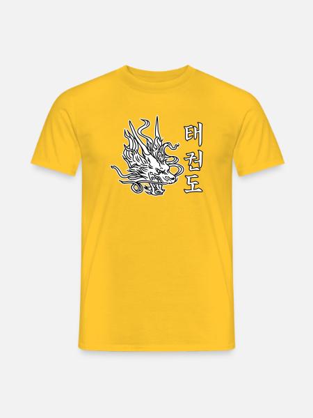 Taekwondo Drache – asiatisches Kampfsport-Design - Männer T-Shirt - Gelb