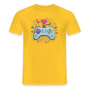 Kawaii Controller Joy of Heart - Men's T-Shirt - yellow - Front - AI Model Male 178 dark (178cm)