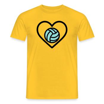 Heart Volleyball – Team Sport Lover - Men's T-Shirt - yellow - Front - AI Model Male 178 dark (178cm)