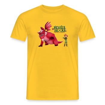 Robin Hood Schlitzohr Mit Drache - Männer T-Shirt - Gelb - Vorne - AI Model Male 178 dark (178cm)