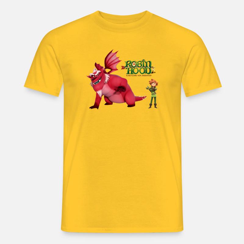 Robin Hood Schlitzohr Mit Drache - Männer T-Shirt - Gelb
