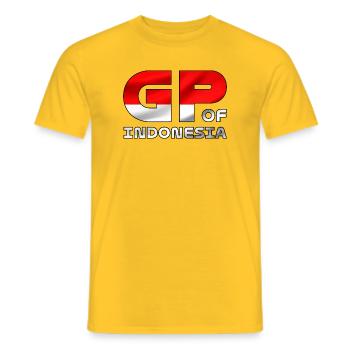indonesia_gp - Men's T-Shirt - yellow - Front - AI Model Male 178 dark (178cm)