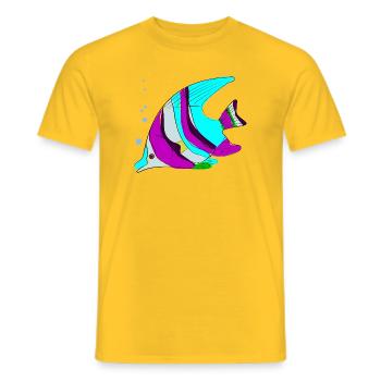 Fish Colored - Men's T-Shirt - yellow - Front - AI Model Male 178 dark (178cm)