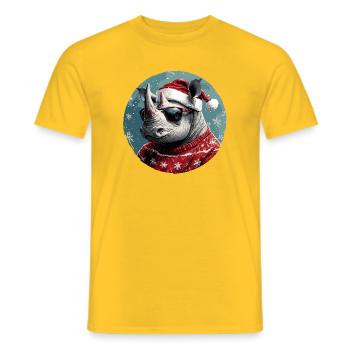 Noël de Noël Rhino - T-shirt homme - jaune - Devant - AI Model Male 178 dark (178cm)