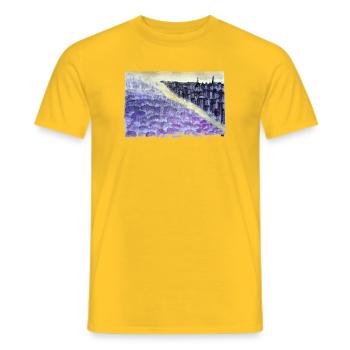 Purple City Dusk Overlook - Men's T-Shirt - yellow - Front - AI Model Male 178 dark (178cm)