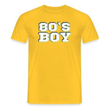 80er - Männer T-Shirt - Gelb - Vorne - AI Model Male 178 dark (178cm)