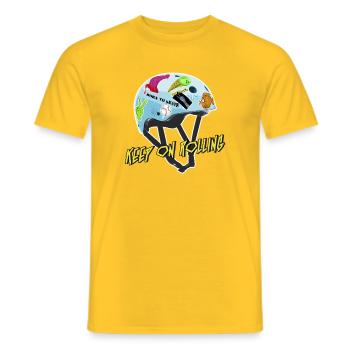 Fille patineuse - T-shirt homme - jaune - Devant - AI Model Male 178 dark (178cm)