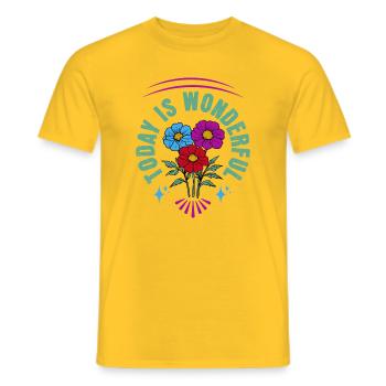 Motivation Today is wonderful - Men's T-Shirt - yellow - Front - AI Model Male 178 dark (178cm)