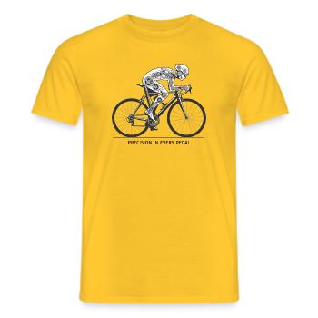 Gearbound Skeleton Cyclist - Men's T-Shirt - yellow - Front - AI Model Male 178 dark (178cm)