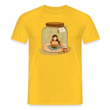JarLoFi Girl 1 - T-shirt homme - jaune - Devant - AI Model Male 178 dark (178cm)