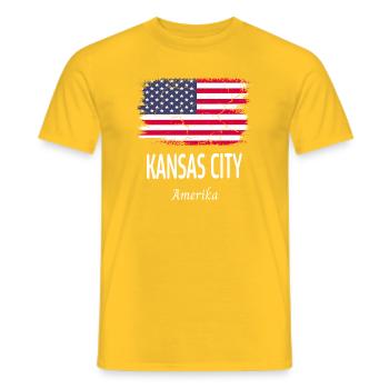 Kansas City - T-shirt homme - jaune - Devant - AI Model Male 178 dark (178cm)