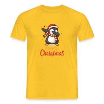 Dab Penguin Joyeux Style de Noël drôle - T-shirt homme - jaune - Devant - AI Model Male 178 dark (178cm)