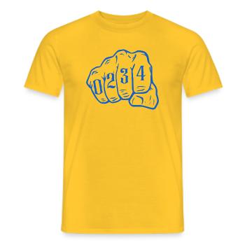Bochum Design mit Vorwahl 0234 Ruhrpott Style - Männer T-Shirt - Gelb - Vorne - AI Model Male 178 dark (178cm)