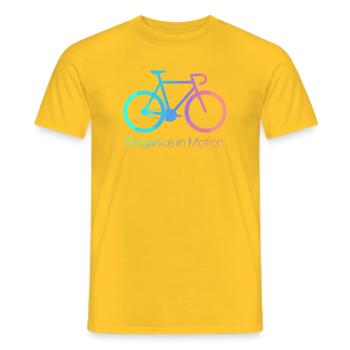 Eleganz in Bewegung Fahrrad - Männer T-Shirt - Gelb - Vorne - AI Model Male 178 dark (178cm)