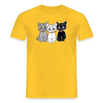 Drei Kätzchen - Männer T-Shirt - Gelb - Vorne - AI Model Male 178 dark (178cm)