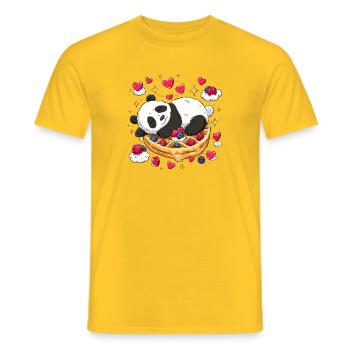Panda on Waffle Dreams - Men's T-Shirt - yellow - Front - AI Model Male 178 dark (178cm)