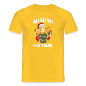 Weihnachtsmann Weihnachtszeit Skelet Weihnachts - Männer T-Shirt - Gelb - Vorne - AI Model Male 178 dark (178cm)