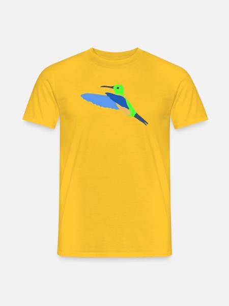 Bunter Kolibri im Flugdesign - Männer T-Shirt - Gelb