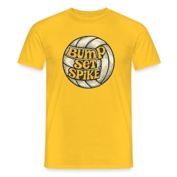Retro Volleyball Bump Set Spike - Männer T-Shirt - Gelb - Vorne - AI Model Male 178 dark (178cm)