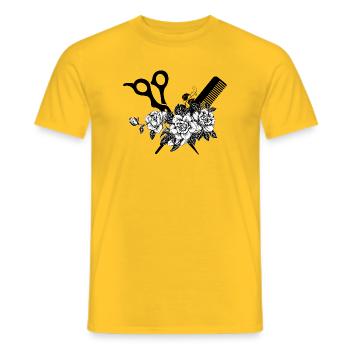 Hairdresser gift idea - Men's T-Shirt - yellow - Front - AI Model Male 178 dark (178cm)