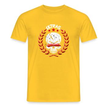 Ultras_Fussballfans_red_ - Men's T-Shirt - yellow - Front - AI Model Male 178 dark (178cm)