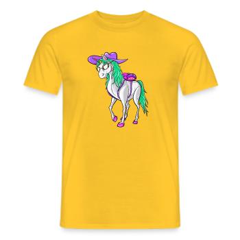 Zurück zur Schule 2026 Unicorn Style Design Tee Kids - Männer T-Shirt - Gelb - Vorne - AI Model Male 178 dark (178cm)