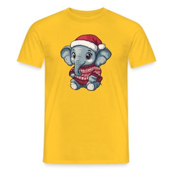 Noël de Noël avec éléphants - T-shirt homme - jaune - Devant - AI Model Male 178 dark (178cm)