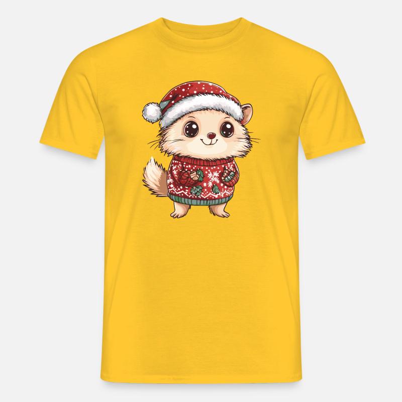 Igel Weihnachten Xmas - Männer T-Shirt - Gelb