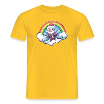Libelle Weihnachtsmann Weihnachten - Männer T-Shirt - Gelb - Vorne - AI Model Male 178 dark (178cm)