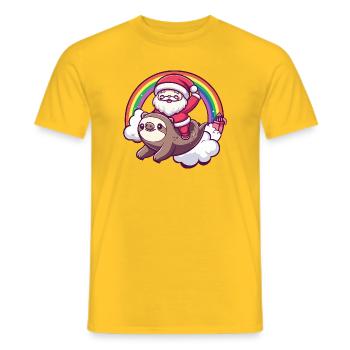 Noël paresseux du Père Noël - T-shirt homme - jaune - Devant - AI Model Male 178 dark (178cm)