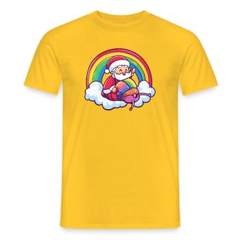 Schnecke Weihnachtsmann Weihnachten - Männer T-Shirt - Gelb - Vorne - AI Model Male 178 dark (178cm)