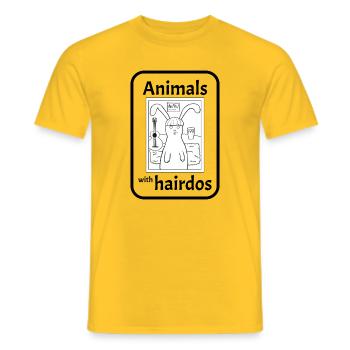 Hase mit Frisur - Männer T-Shirt - Gelb - Vorne - AI Model Male 178 dark (178cm)
