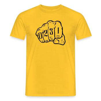 Dortmund City Map 0231 Ruhrpott Ruhrgebiet - Men's T-Shirt - yellow - Front - AI Model Male 178 dark (178cm)