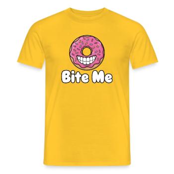 Bite Me Donut Grin - Men's T-Shirt - yellow - Front - AI Model Male 178 dark (178cm)