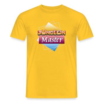 Retro Dungeon Masters Game Design Master - Men's T-Shirt - yellow - Front - AI Model Male 178 dark (178cm)