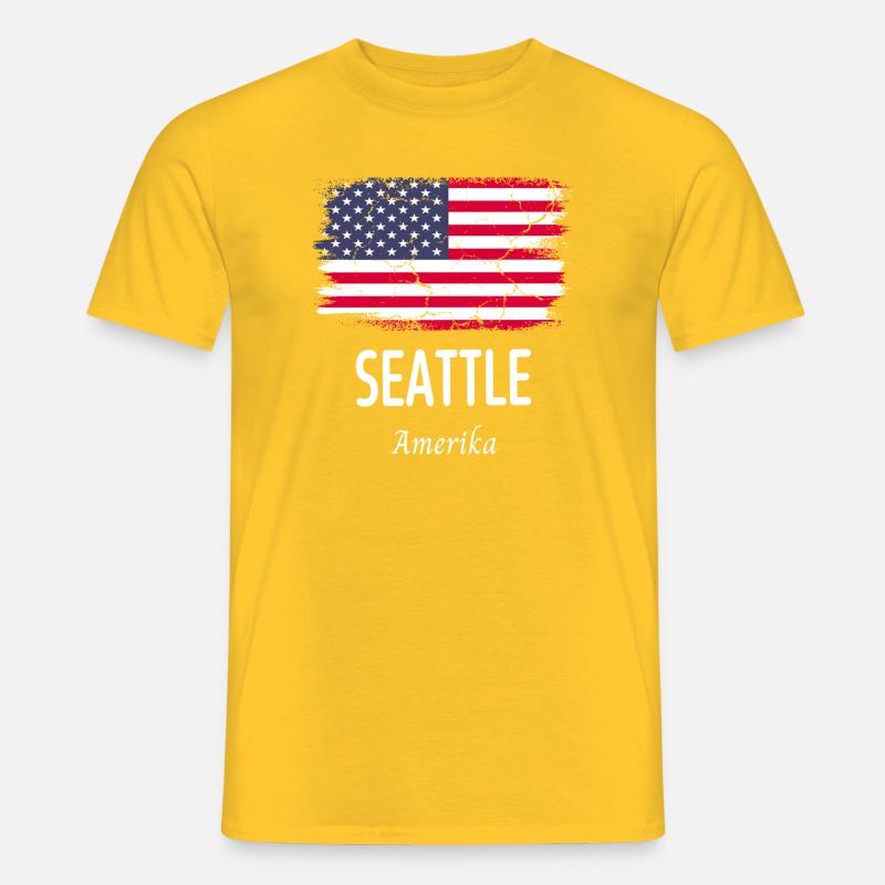 Seattle - Männer T-Shirt - Gelb