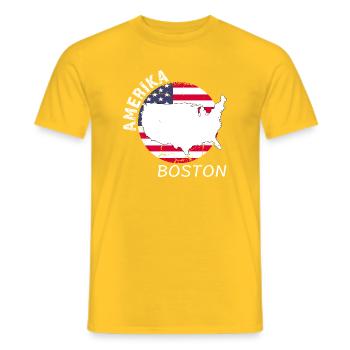 Boston - T-shirt homme - jaune - Devant - AI Model Male 178 dark (178cm)
