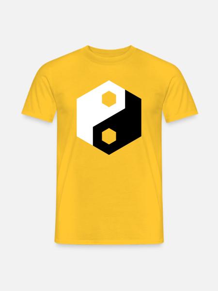Hex Cutout Yin Yang - Men's T-Shirt - yellow