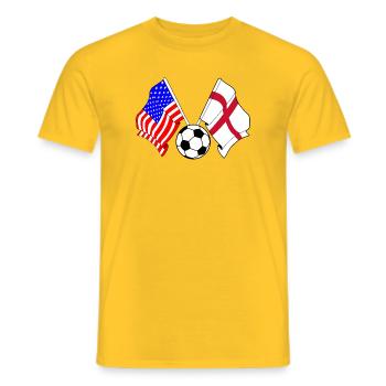 Football Angleterre vs États-Unis - T-shirt homme - jaune - Devant - AI Model Male 178 dark (178cm)