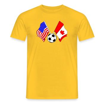 Football Canada vs États-Unis - T-shirt homme - jaune - Devant - AI Model Male 178 dark (178cm)