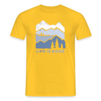 Berglandschaft Lebensfreude - Männer T-Shirt - Gelb - Vorne - AI Model Male 178 dark (178cm)