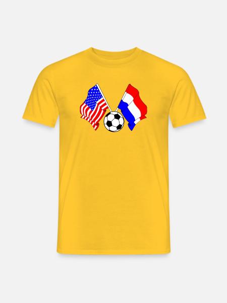 Football Netherlands vs USA - Men's T-Shirt - yellow