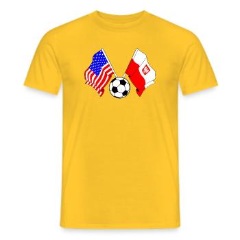 Football Pologne vs États-Unis - T-shirt homme - jaune - Devant - AI Model Male 178 dark (178cm)